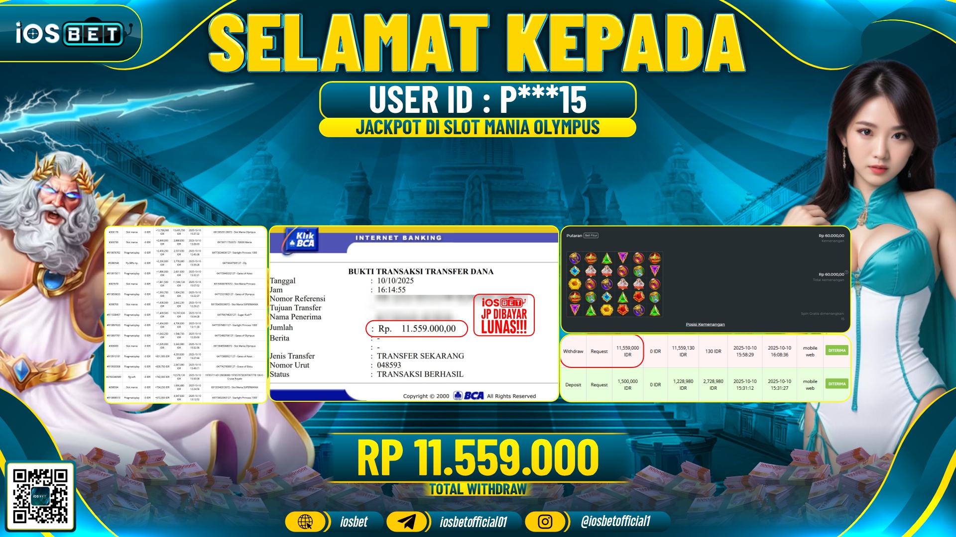 Bukti Pembayaran LUNAS SLOT GAME GACOR  Rp.11.559.000