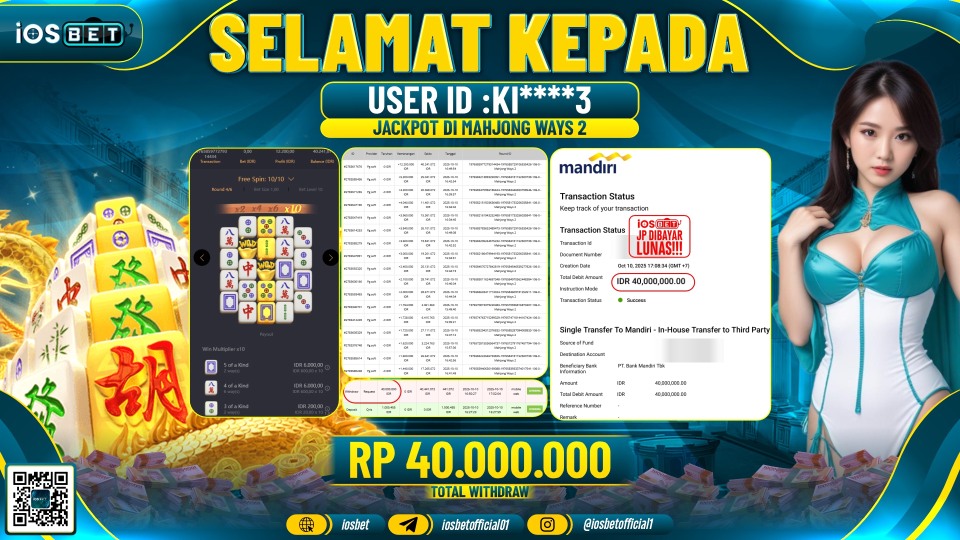 Bukti Pembayaran LUNAS SLOT GAME GACOR  Rp.40.000.000