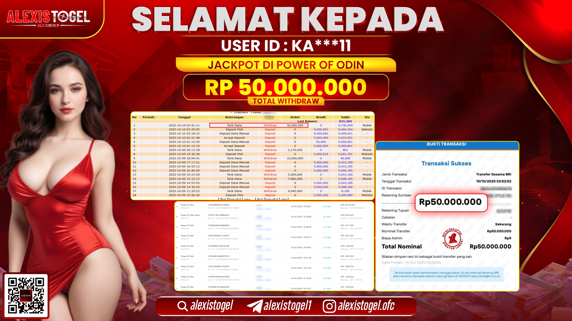 ALEXISTOGEL di SLOT POWER OF ODIN RP.50.000.000, LUNAS