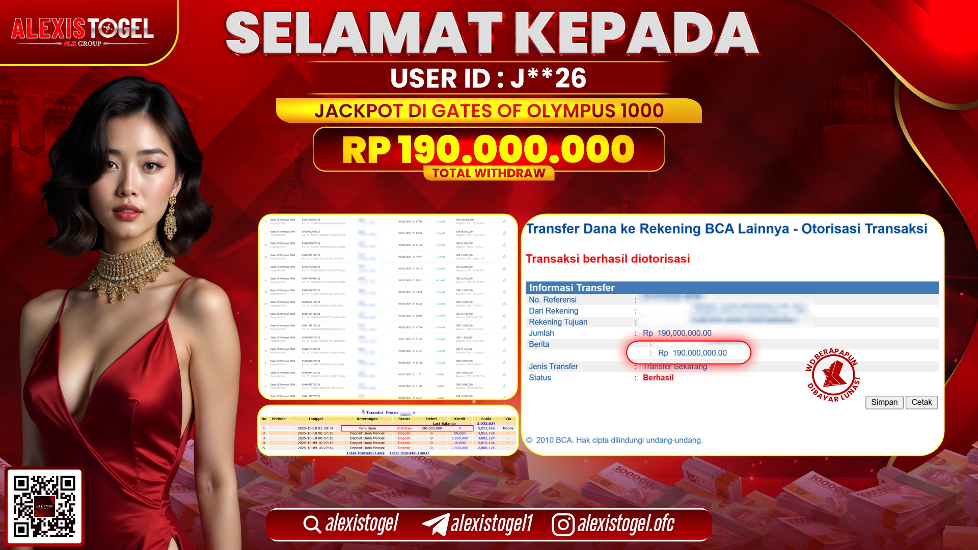 ALEXISTOGEL di SLOT GATES OF OLYMPUS 1000 RP.190.000.000, LUNAS