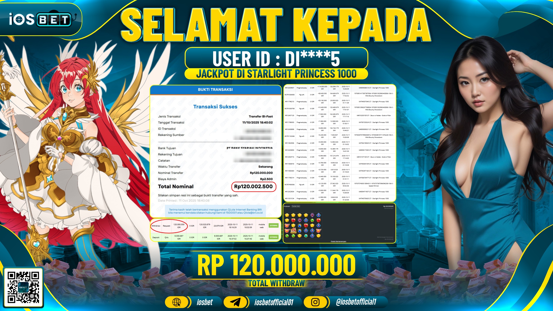 Bukti Pembayaran LUNAS SLOT GAME GACOR  Rp.120.000.000