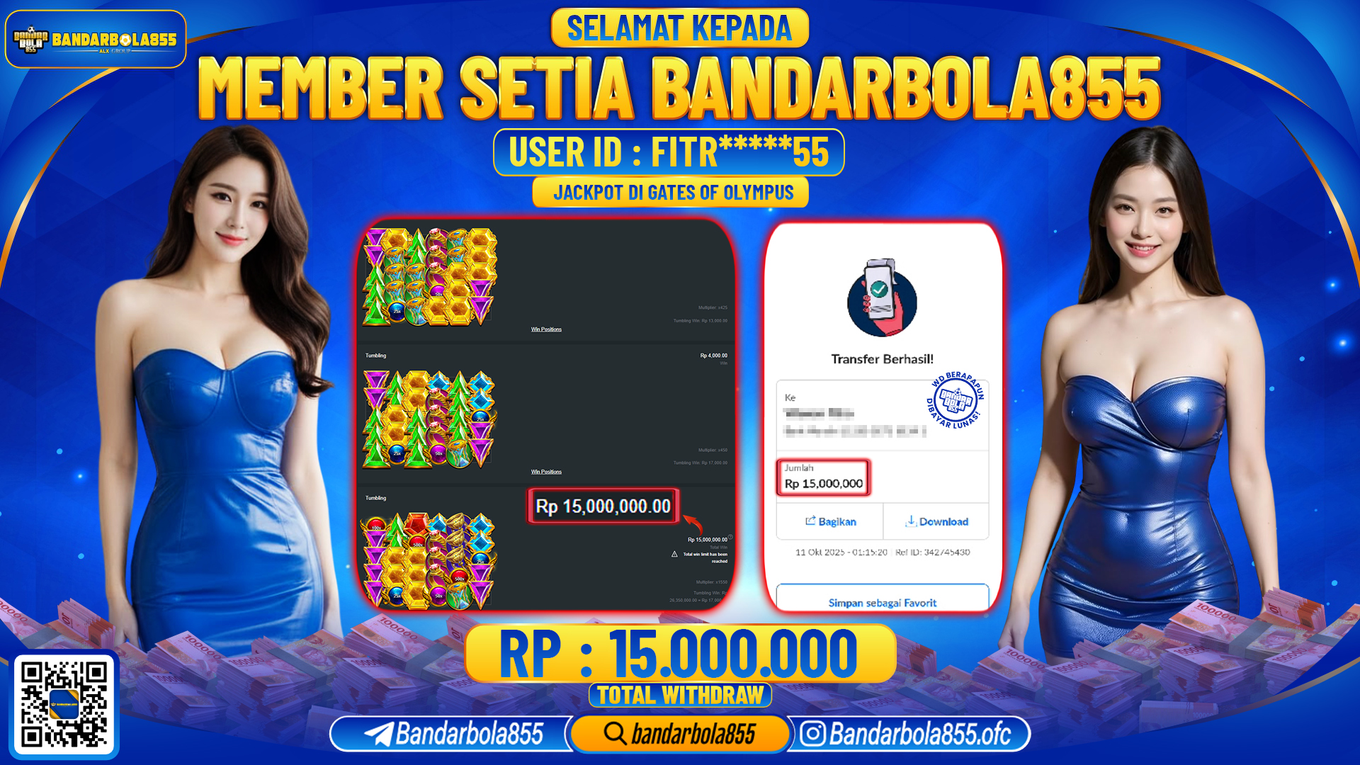 🎖 JACKPOT BANDARBOLA855 di GATES OF OLYMPUS Rp15.000.000🎖
