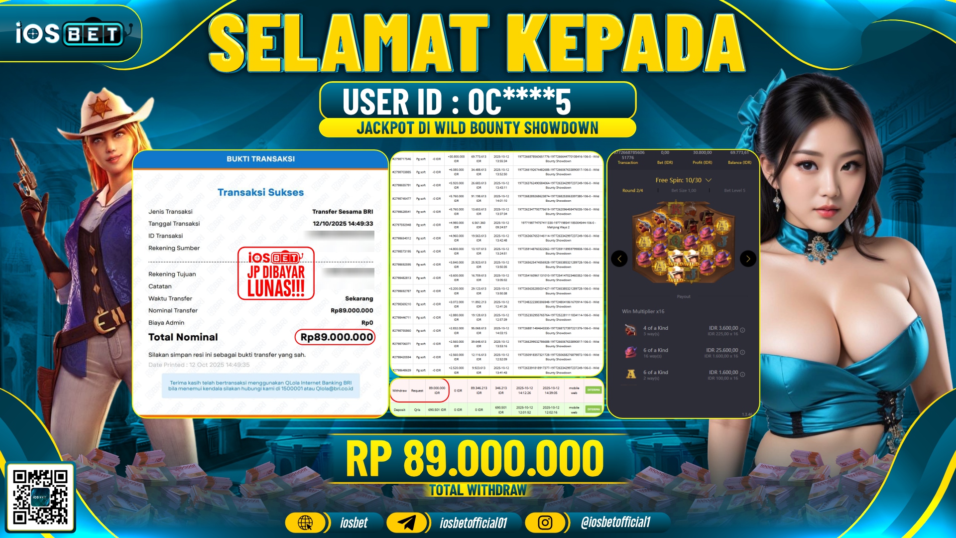 Bukti Pembayaran LUNAS SLOT GAME GACOR  Rp.89.000.000
