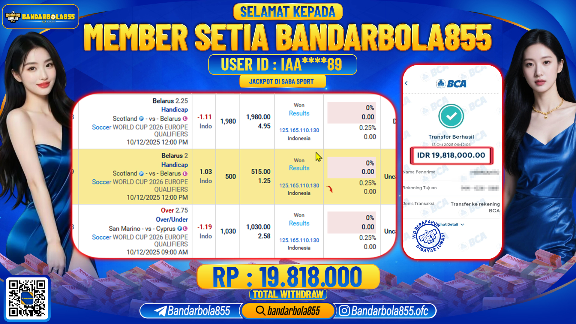 🎖 JACKPOT BANDARBOLA855 di SABA SPORT Rp19.818.000🎖