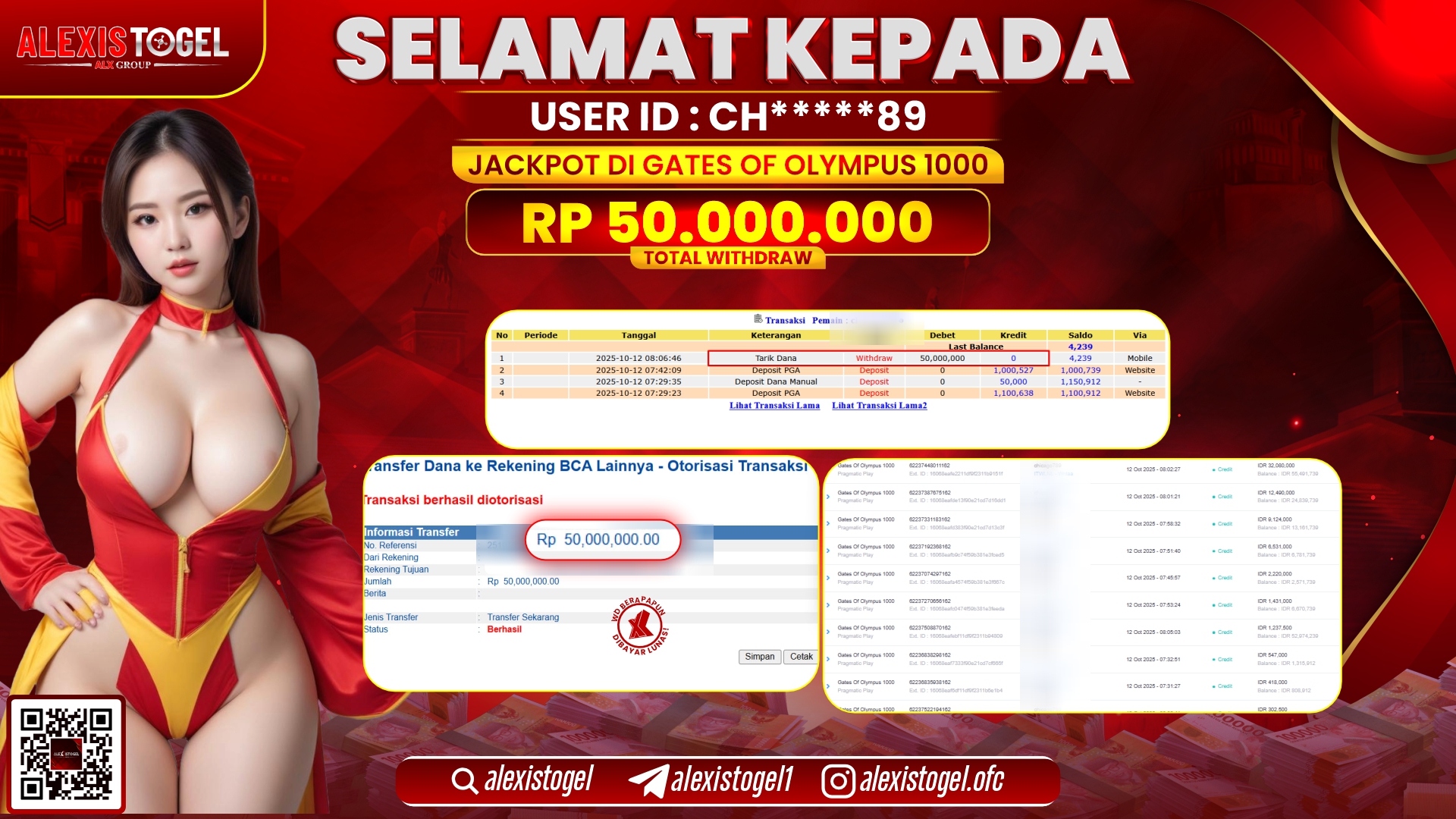 ALEXISTOGEL di SLOT GATES OF OLYMPUS 1000 RP.50.000.000, LUNAS