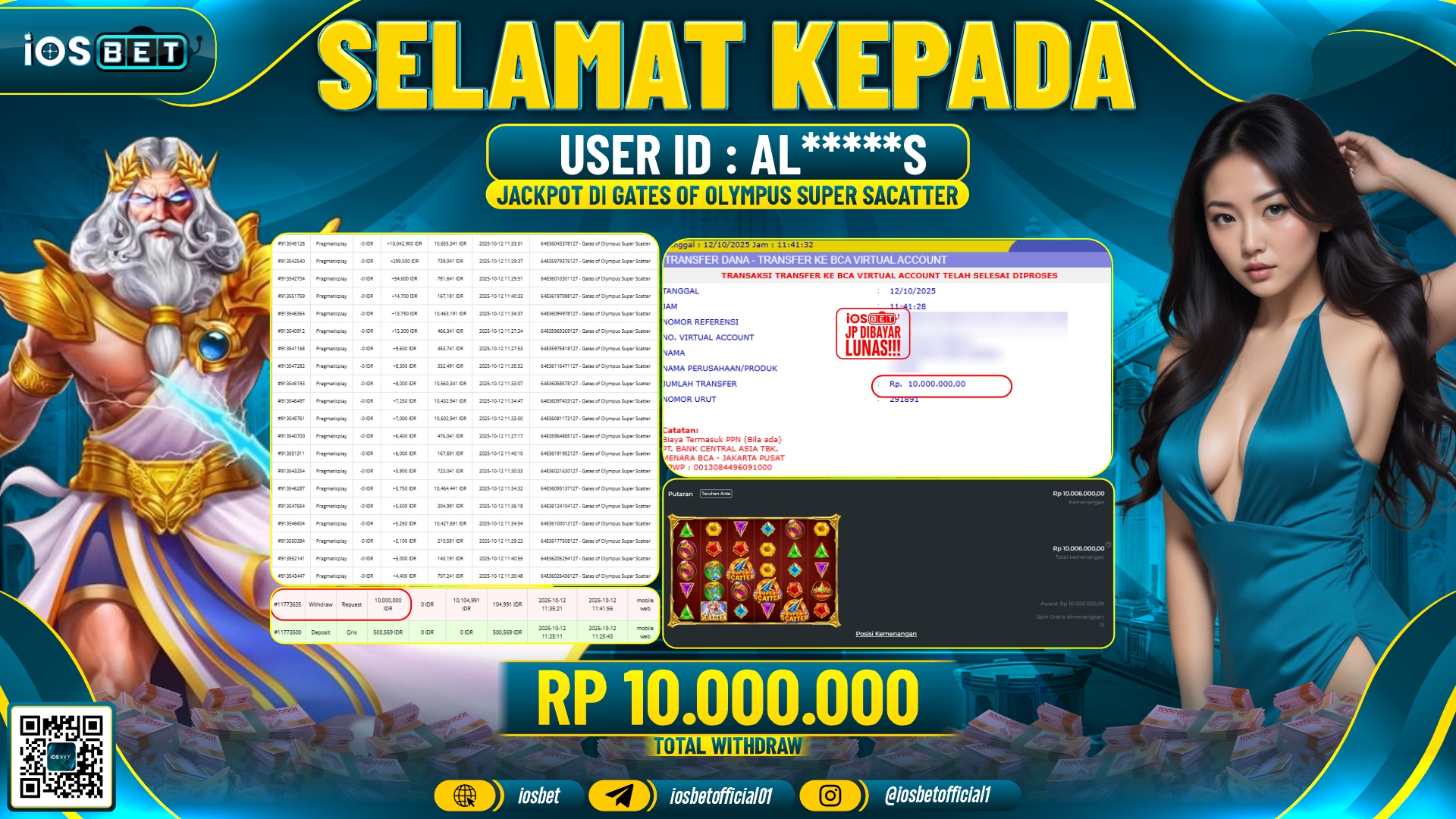 Bukti Pembayaran LUNAS SLOT GAME GACOR  Rp.10.000.000