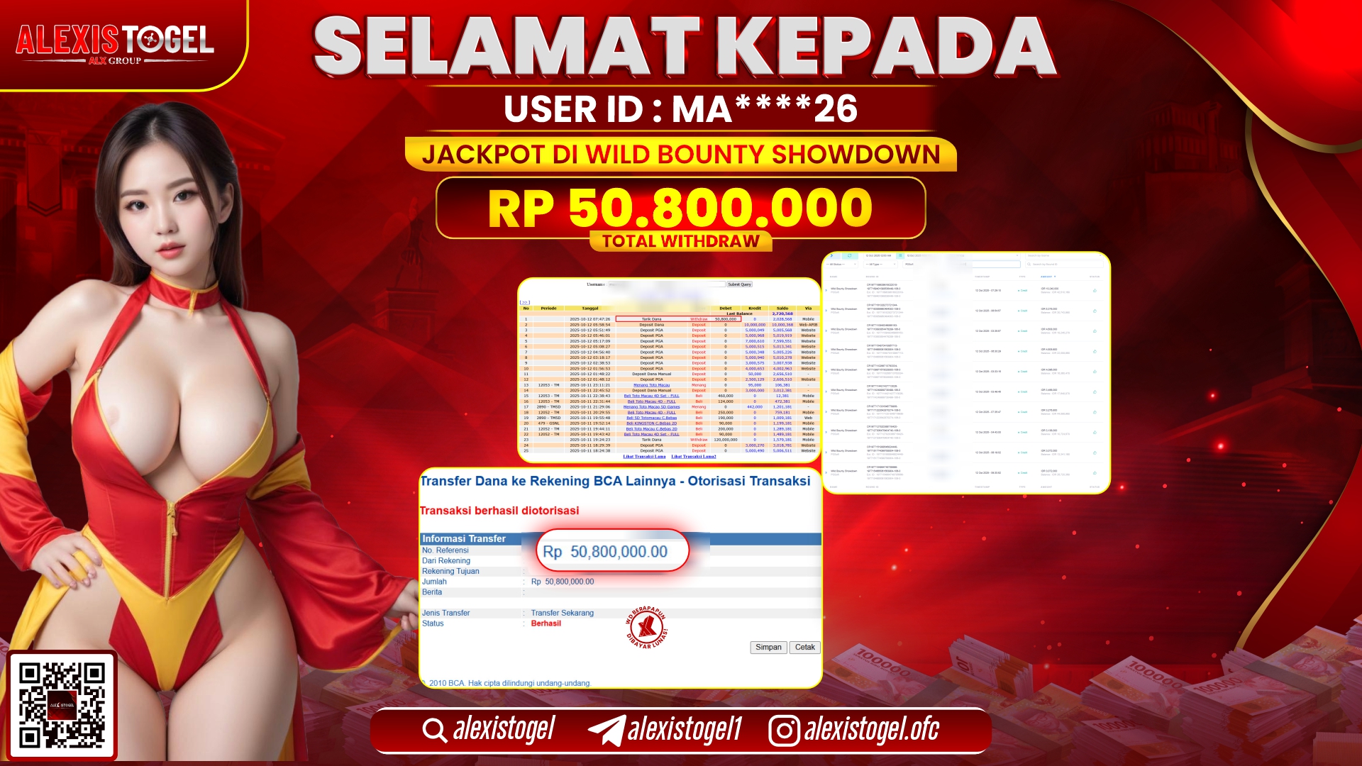 ALEXISTOGEL di SLOT WILD BOUNTY SHOWDOWN RP.50.800.000, LUNAS