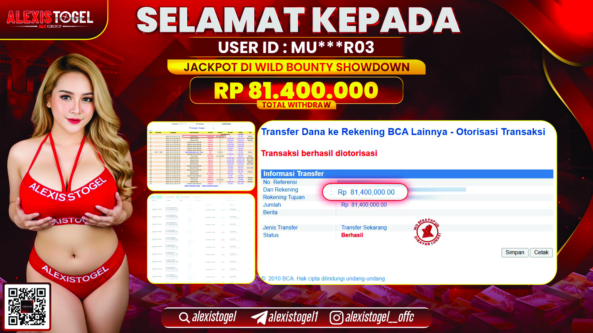 ALEXISTOGEL di SLOT WILD BOUNTY SHOWDOWN RP.81.400.000, LUNAS