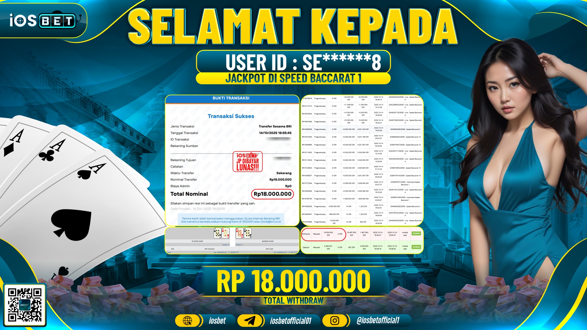 Bukti Pembayaran LUNAS LIVE GAME GACOR  Rp.18.000.000