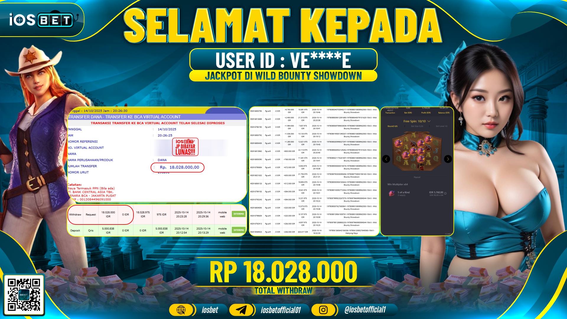 Bukti Pembayaran LUNAS SLOT GAME GACOR  Rp.18.028.000