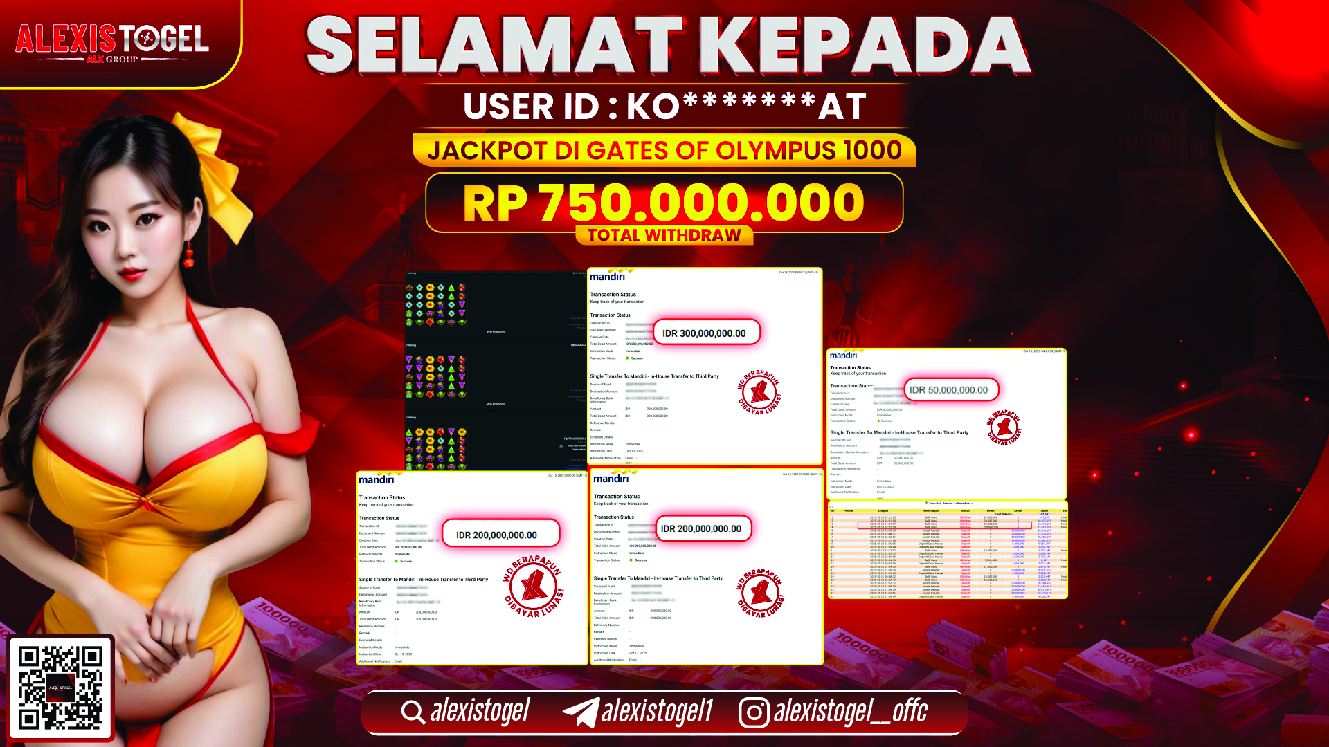 ALEXISTOGEL di SLOT GATES OF OLYMPUS 1000 RP.750.000.000, LUNAS