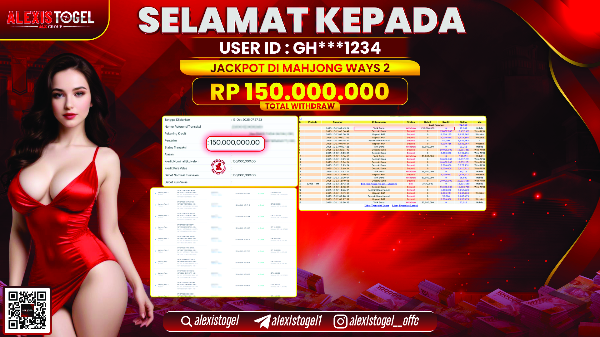 ALEXISTOGEL di SLOT MAHJONG WAYS 2 RP.150.000.000, LUNAS