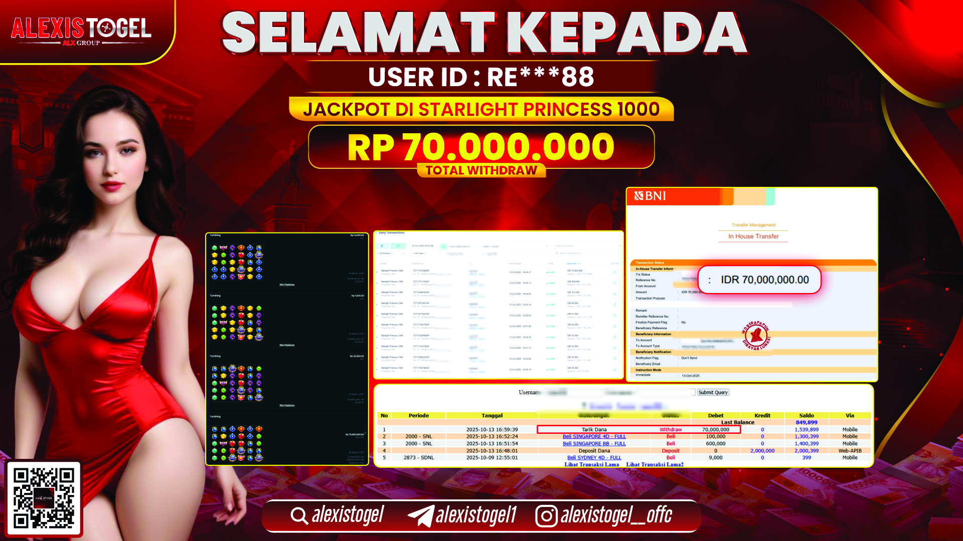 ALEXISTOGEL di SLOT STARLIGHT PRINCESS 1000  RP.70.000.000, LUNAS