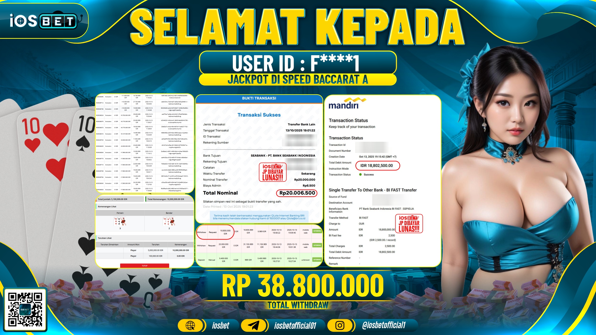 Bukti Pembayaran LUNAS LIVE GAME GACOR  Rp.38.800.000