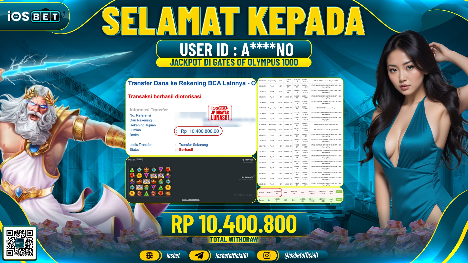 Bukti Pembayaran LUNAS SLOT GAME GACOR  Rp.10.400.800