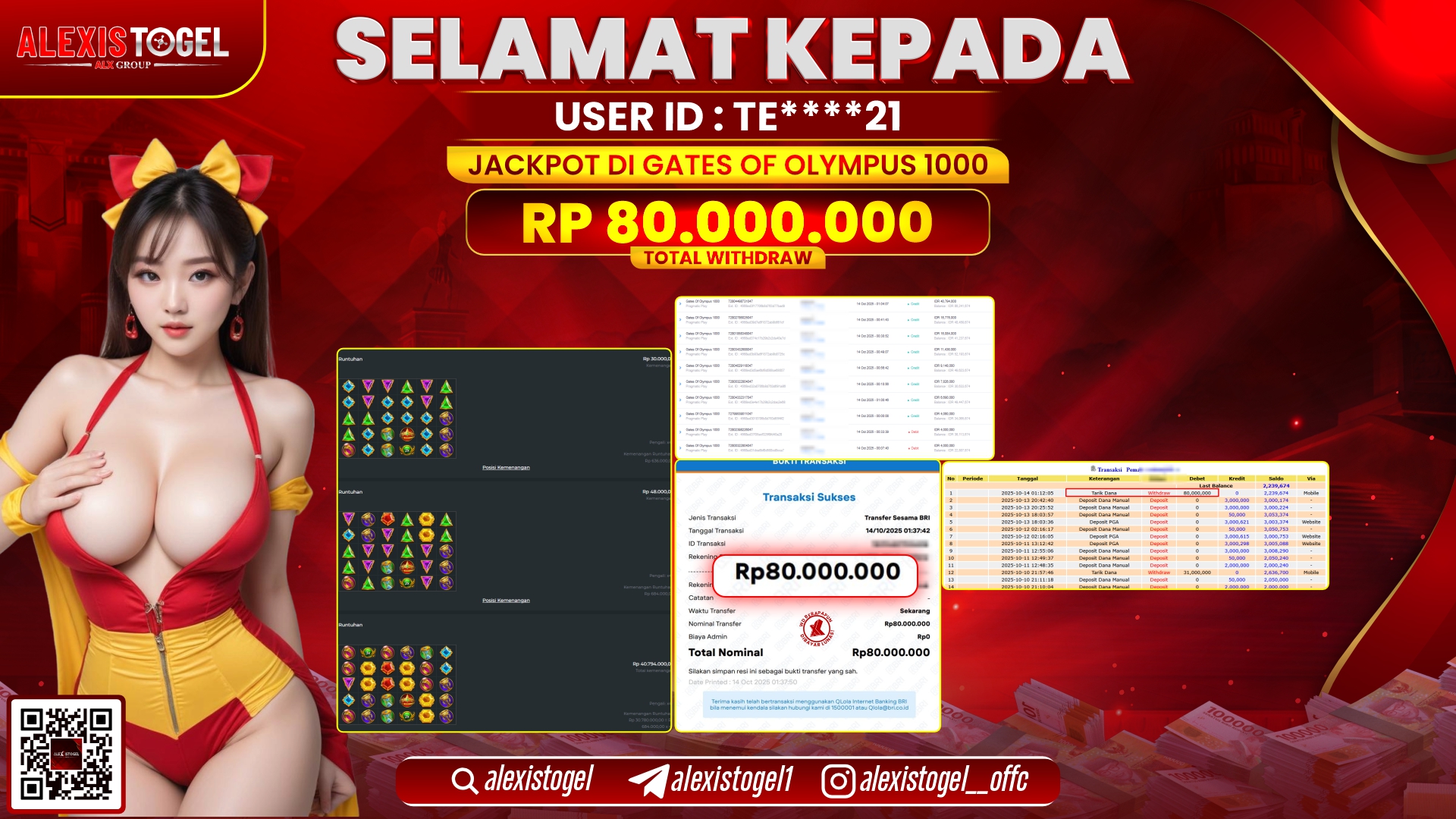 ALEXISTOGEL di SLOT GATES OF OLYMPUS 1000 RP.80.000.000, LUNAS