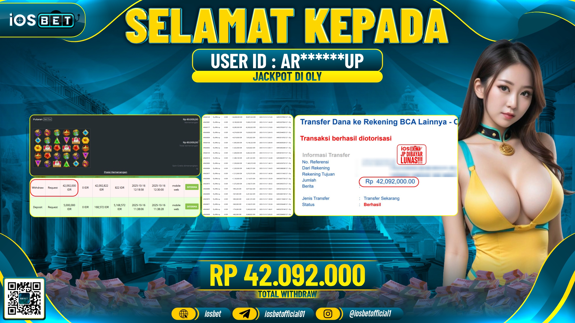 Bukti Pembayaran LUNAS SLOT GAME GACOR  Rp.42.092.000