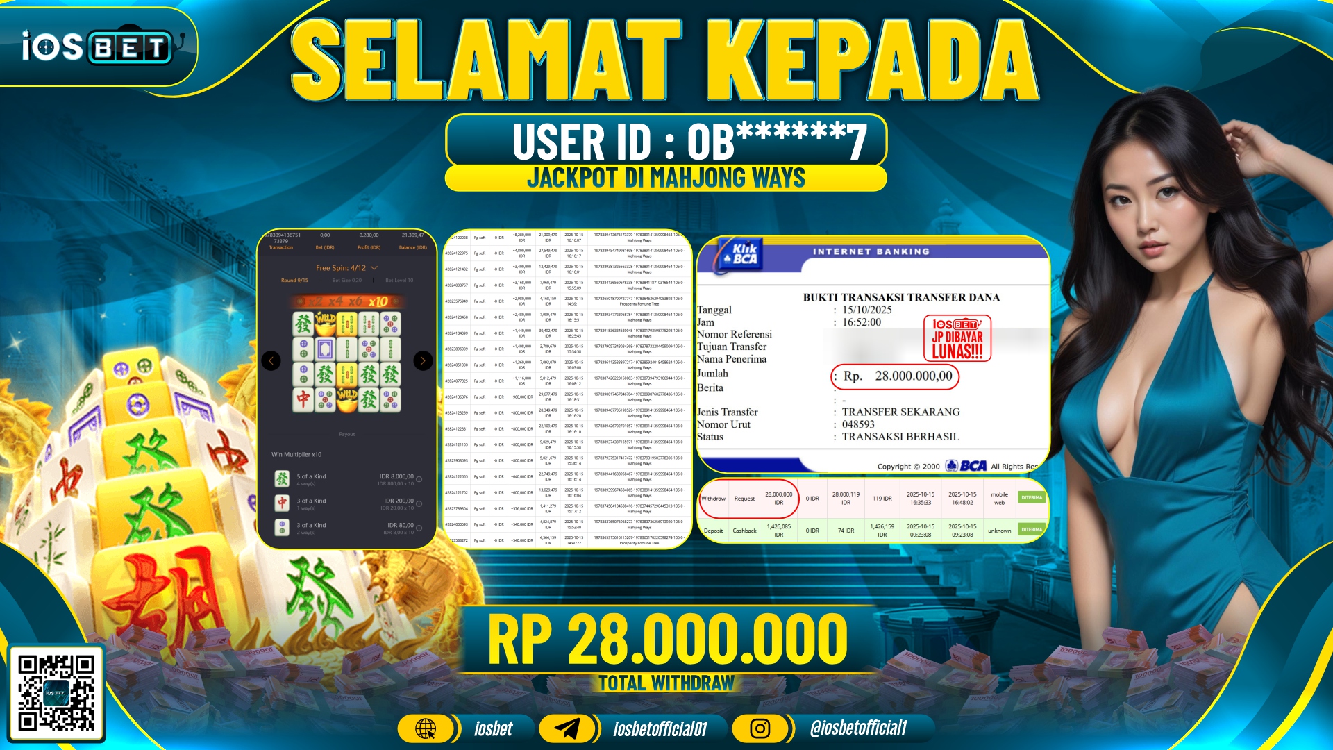 Bukti Pembayaran LUNAS SLOT GAME GACOR  Rp.28.000.000