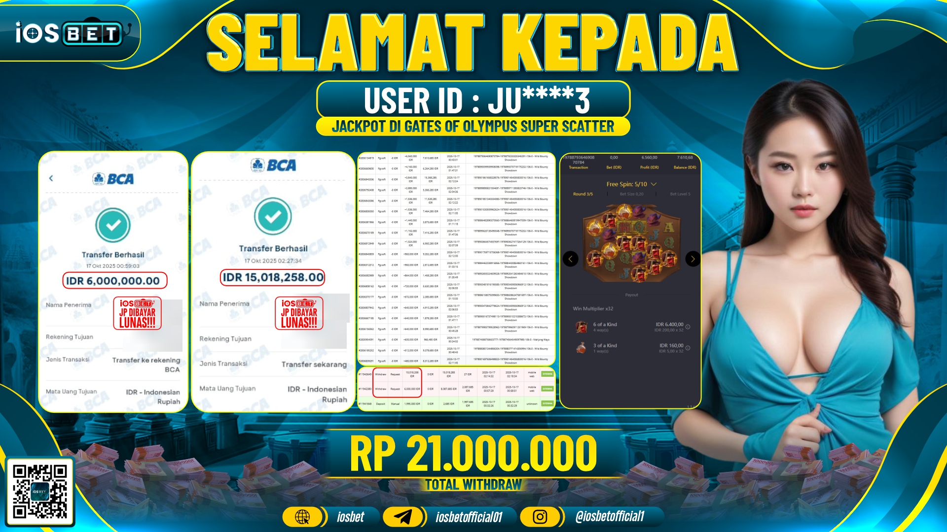 Bukti Pembayaran LUNAS SLOT GAME GACOR  Rp.21.000.000