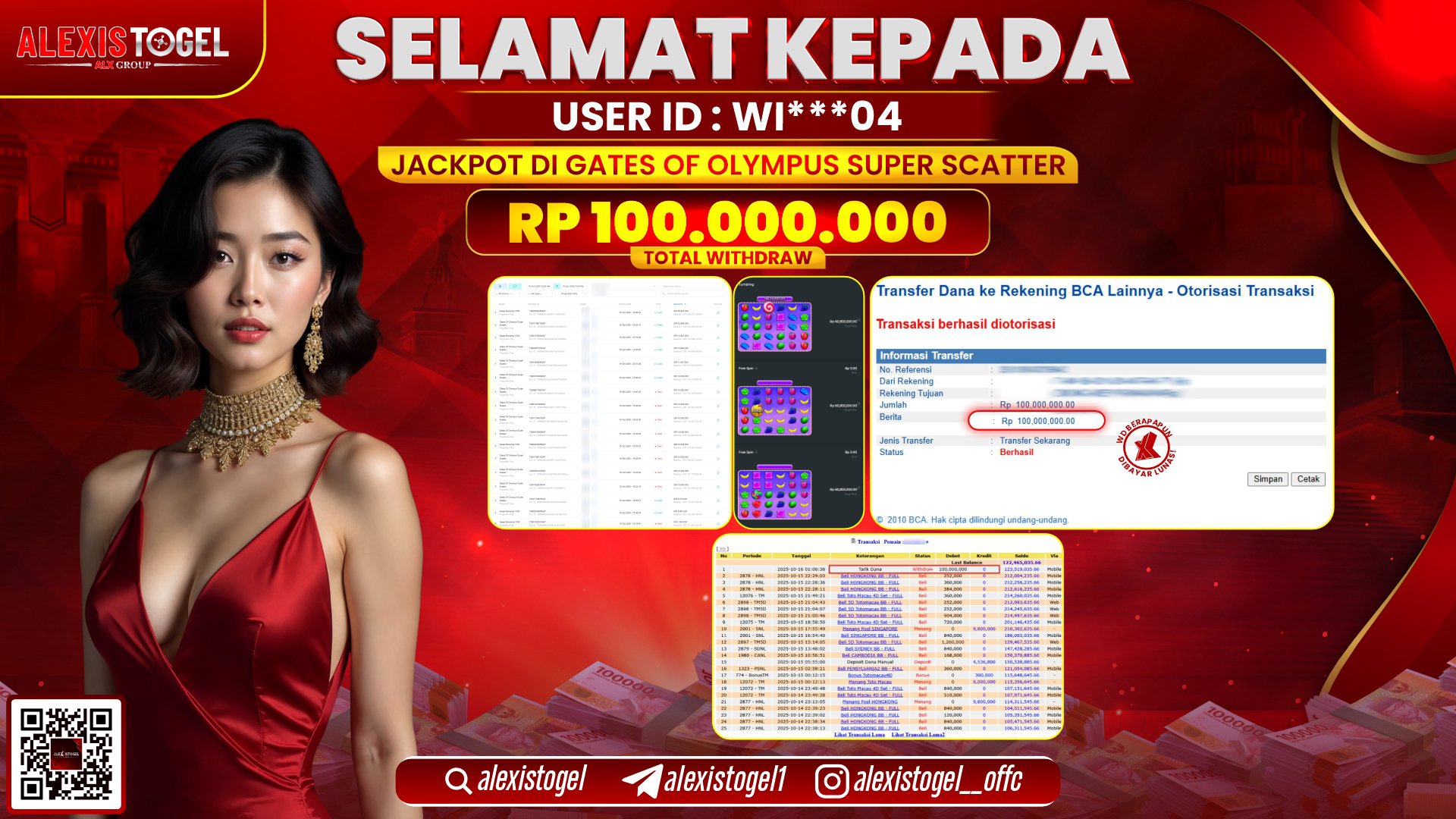 ALEXISTOGEL di SLOT GATES OF OLYMPUS SUPER SCATTER RP.100.000.000, LUNAS