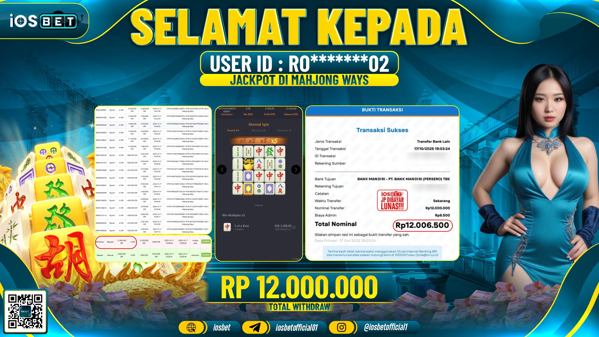 Bukti Pembayaran LUNAS SLOT GAME GACOR  Rp.12.000.000
