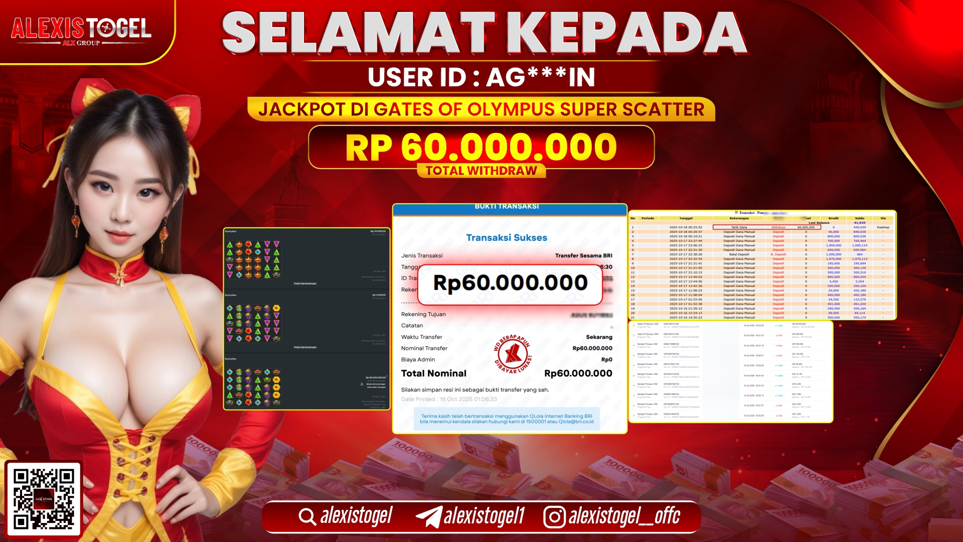 ALEXISTOGEL di  SLOT GATES OF OLYMPUS SUPER SCATTER  RP.60.000.000, LUNAS