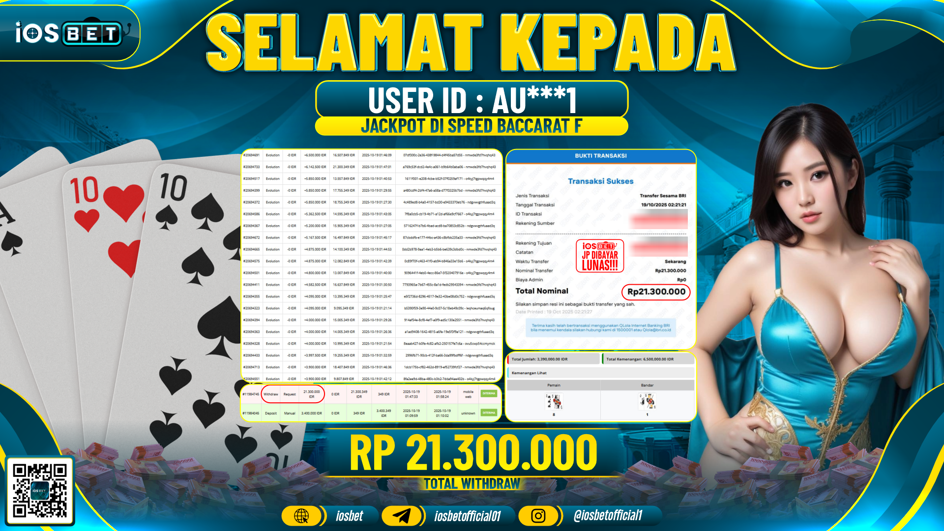 Bukti Pembayaran LUNAS LIVE GAME GACOR  Rp.21.000.000