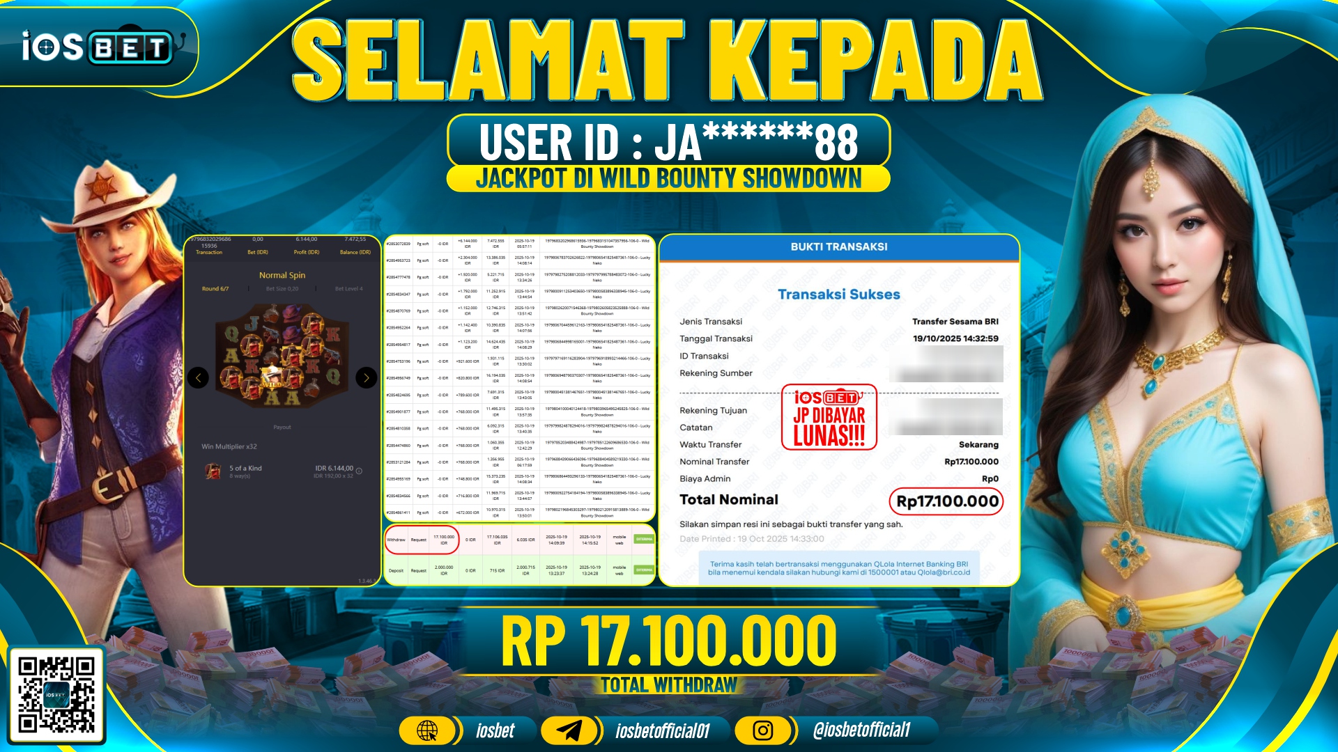 Bukti Pembayaran LUNAS SLOT GAME GACOR  Rp.17.100.000