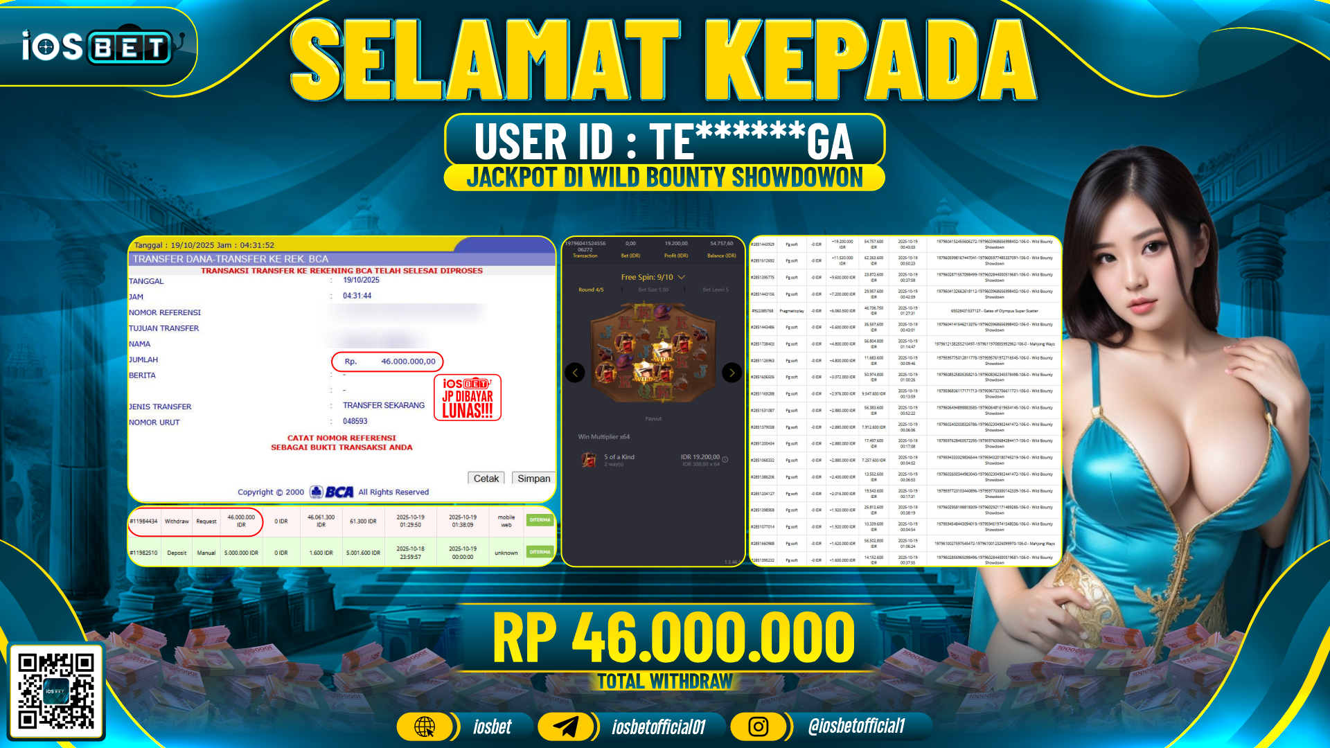 Bukti Pembayaran LUNAS SLOT GAME GACOR  Rp.46.000.000