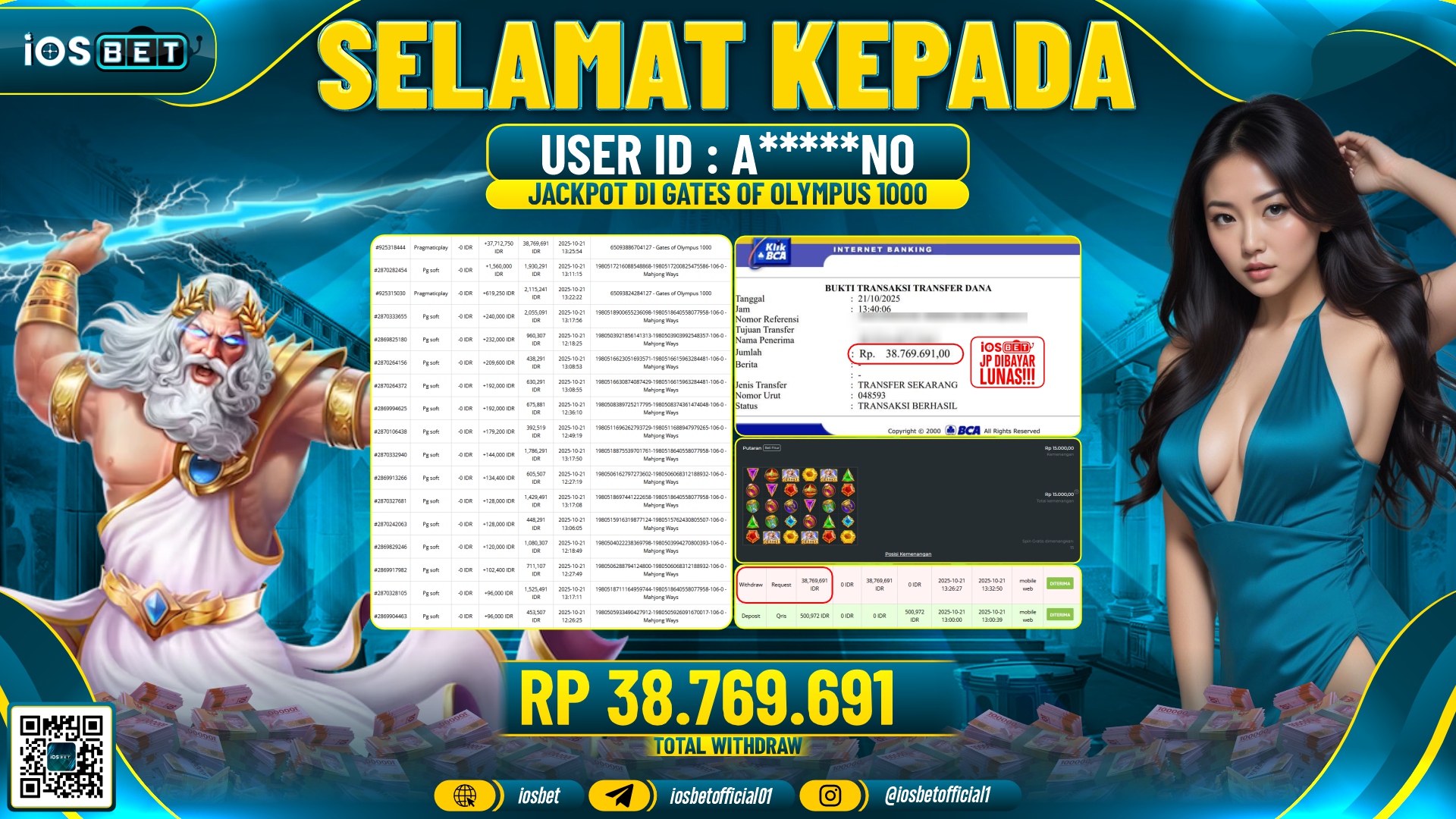 Bukti Pembayaran LUNAS SLOT GAME GACOR  Rp.38.769.691