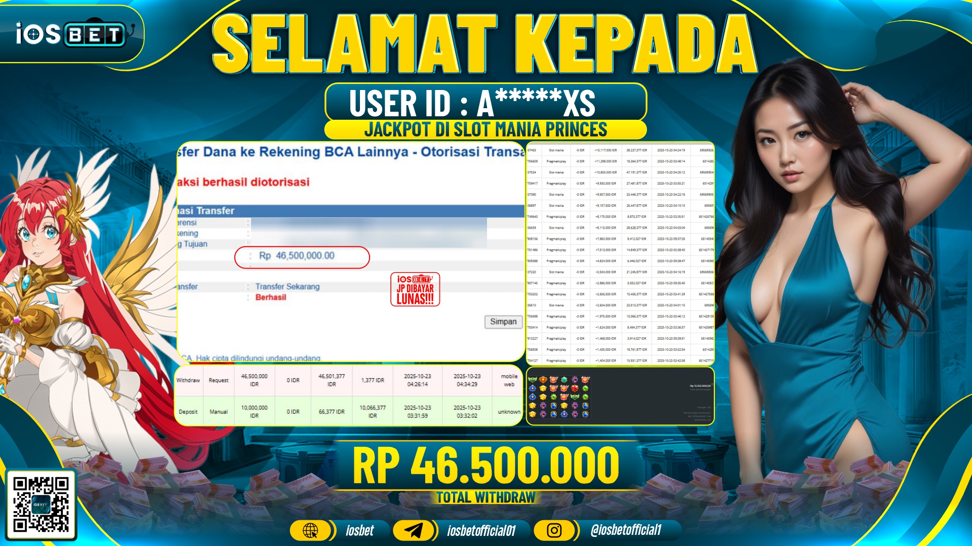 Bukti Pembayaran LUNAS SLOT GAME GACOR  Rp.46.500.000