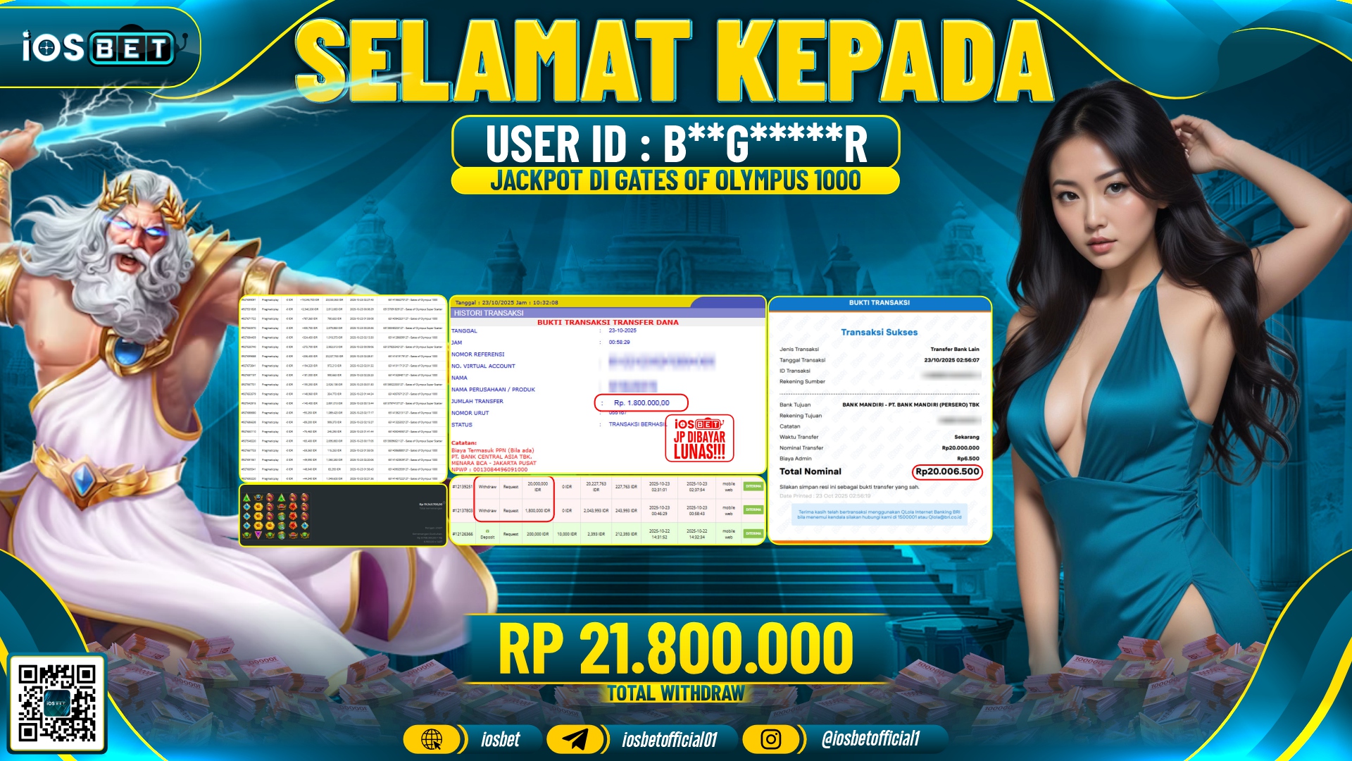 Bukti Pembayaran LUNAS SLOT GAME GACOR  Rp.21.800.000