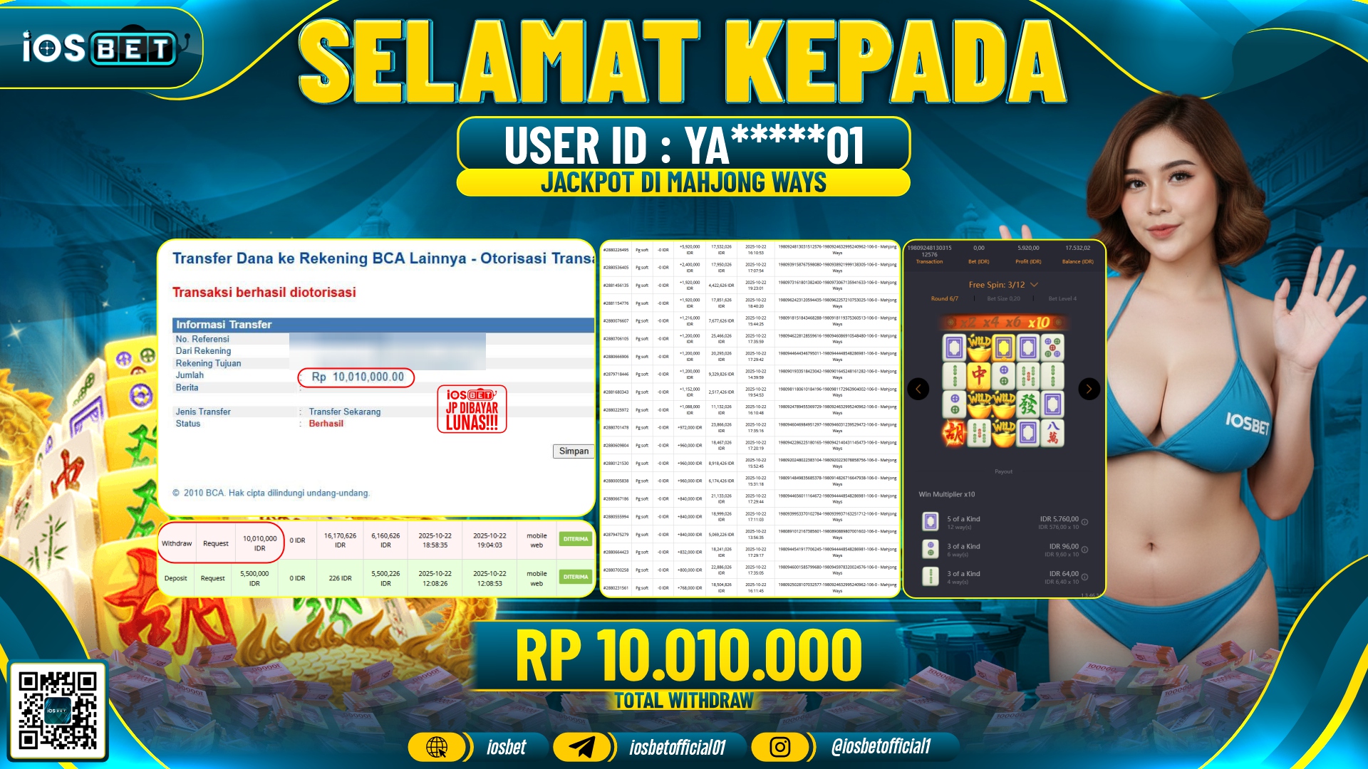Bukti Pembayaran LUNAS SLOT GAME GACOR  Rp.10.010.000