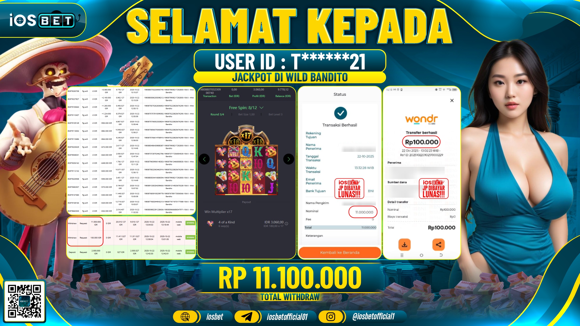 Bukti Pembayaran LUNAS SLOT GAME GACOR  Rp.11.100.000