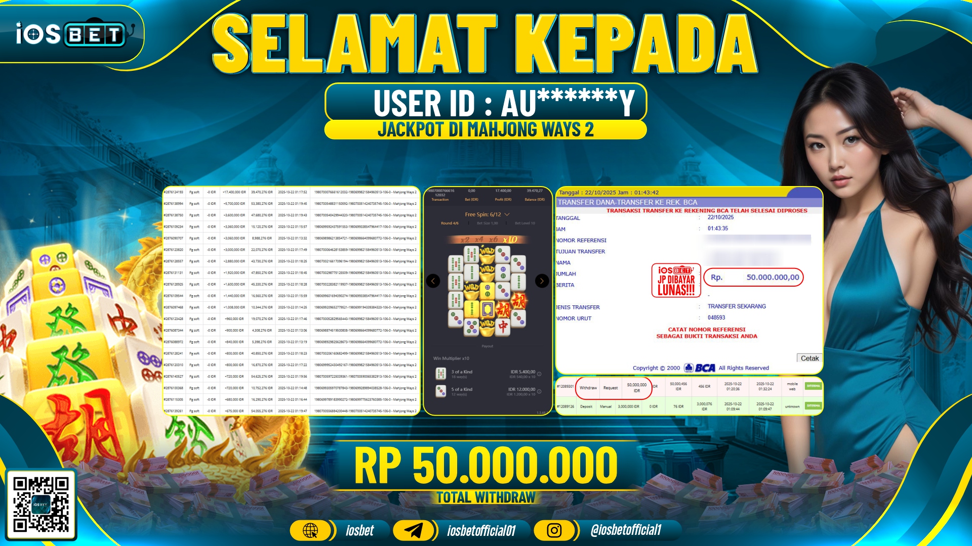 Bukti Pembayaran LUNAS SLOT GAME GACOR  Rp.50.000.000
