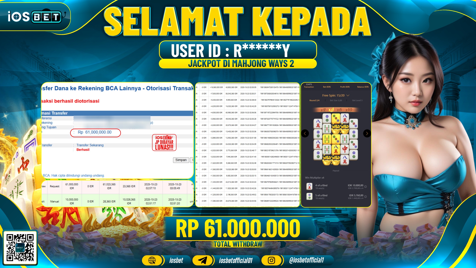 Bukti Pembayaran LUNAS SLOT GAME GACOR  Rp.61.000.000