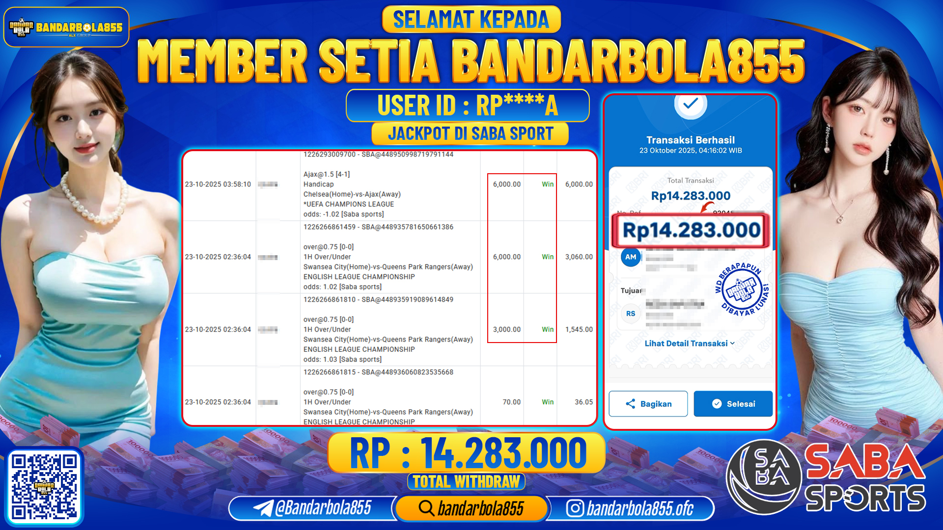 🎖 JACKPOT BANDARBOLA855 di SABA SPORT Rp14.283.000🎖