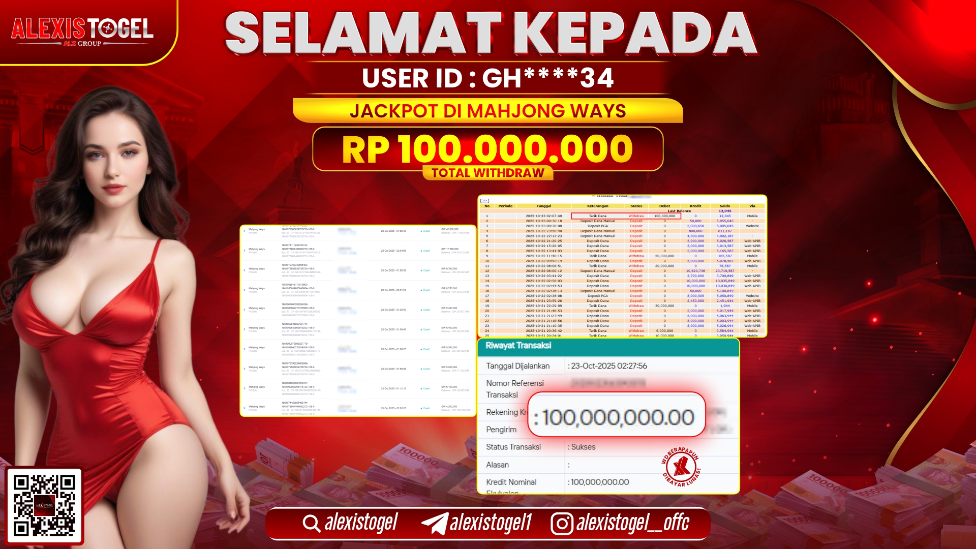 ALEXISTOGEL di SLOT MAHJONG WAYS RP.100.000.000, LUNAS