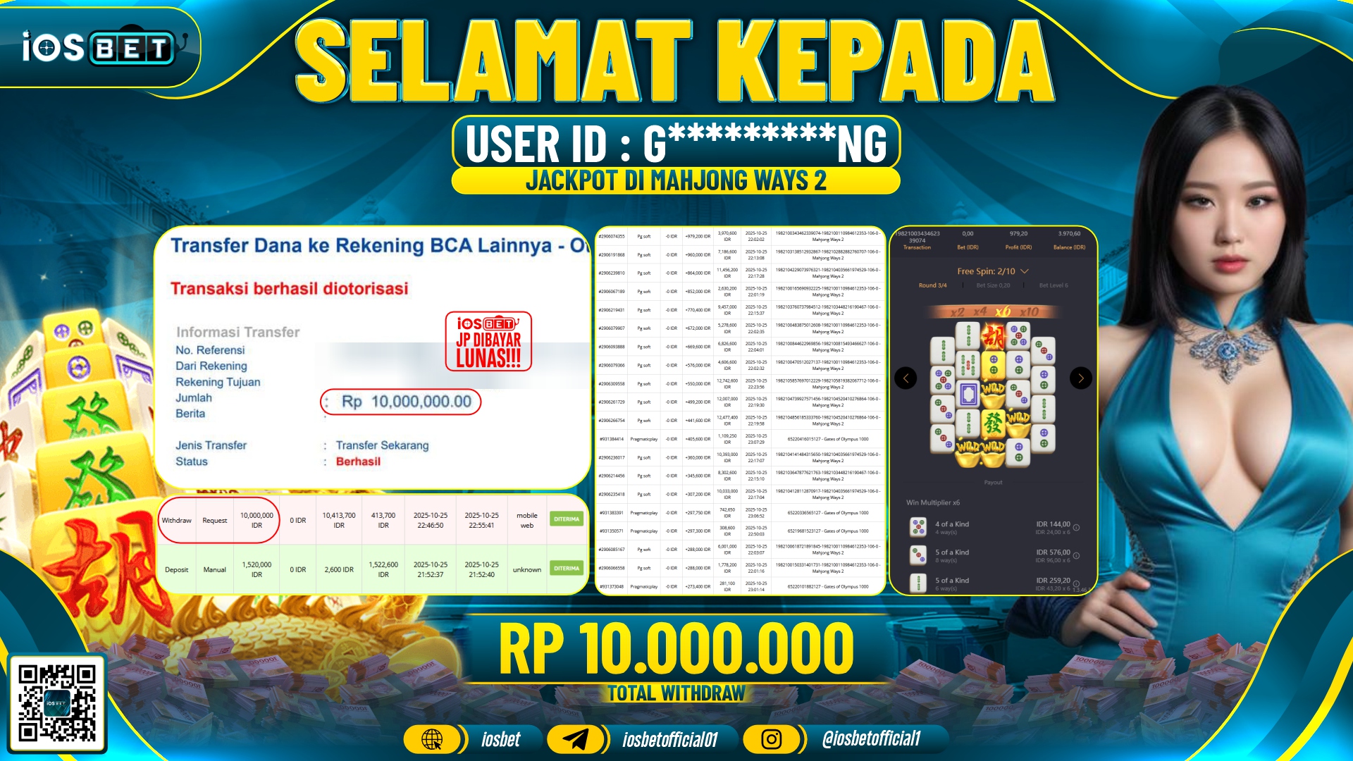 Bukti Pembayaran LUNAS SLOT GAME GACOR  Rp.10.000.000