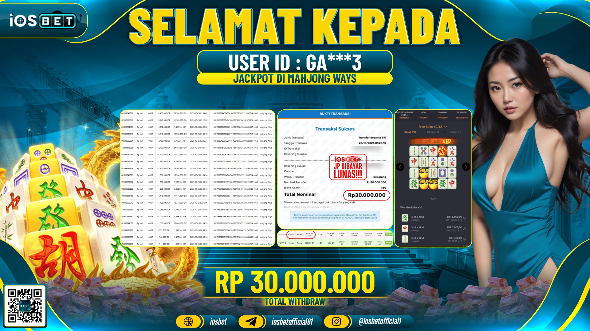 Bukti Pembayaran LUNAS SLOT GAME GACOR  Rp.30.000.000