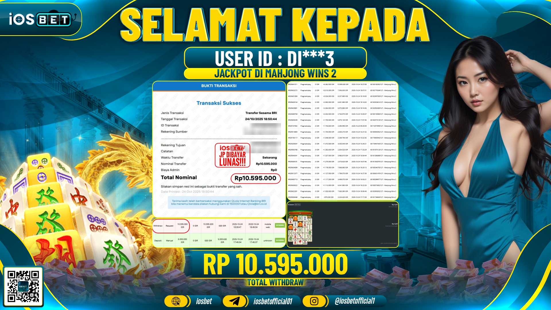 Bukti Pembayaran LUNAS SLOT GAME GACOR  Rp.10.595.000