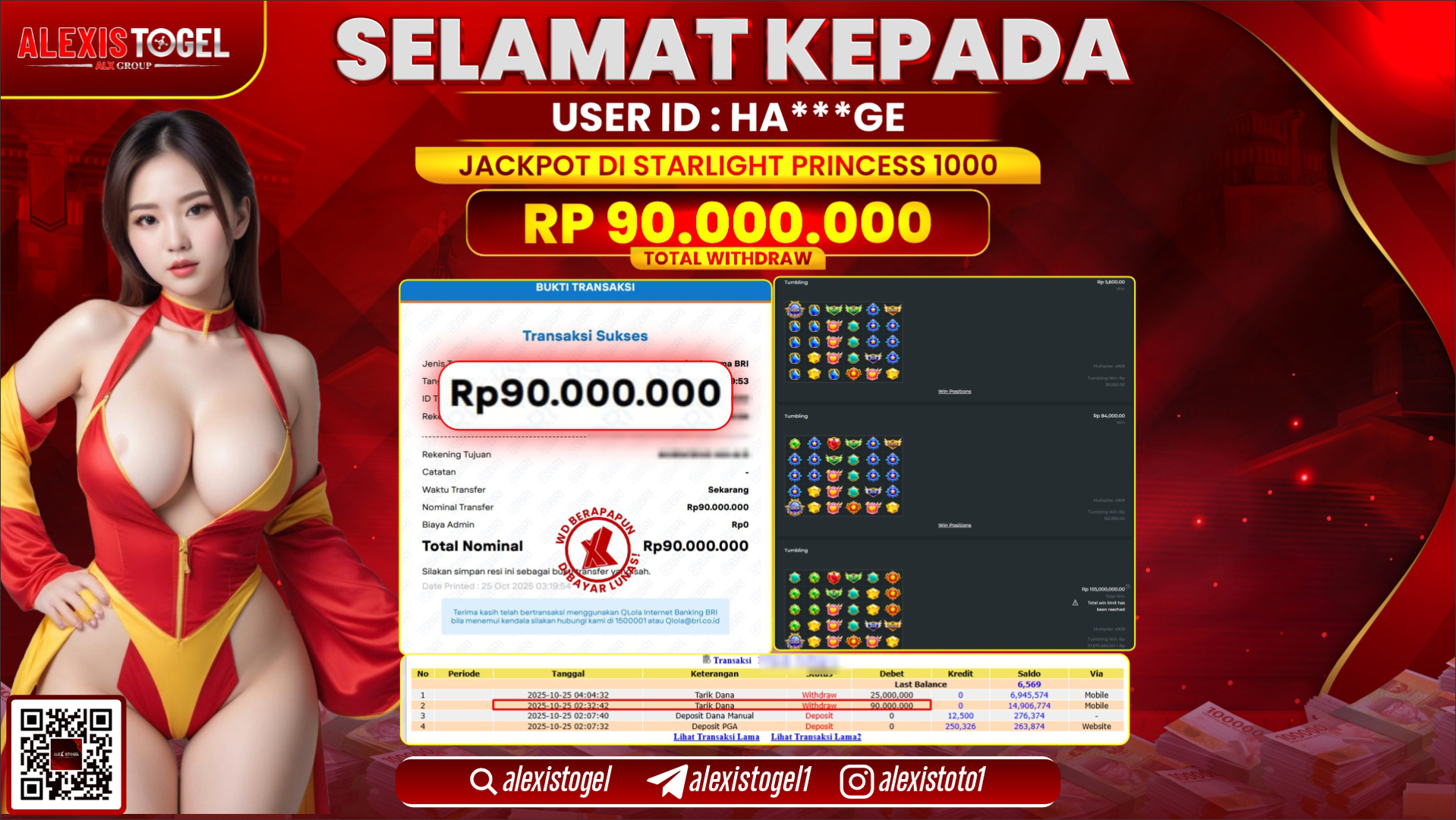 ALEXISTOGEL di SLOT STARLIGHT PRINCESS 1000 RP.90.000.000, LUNAS