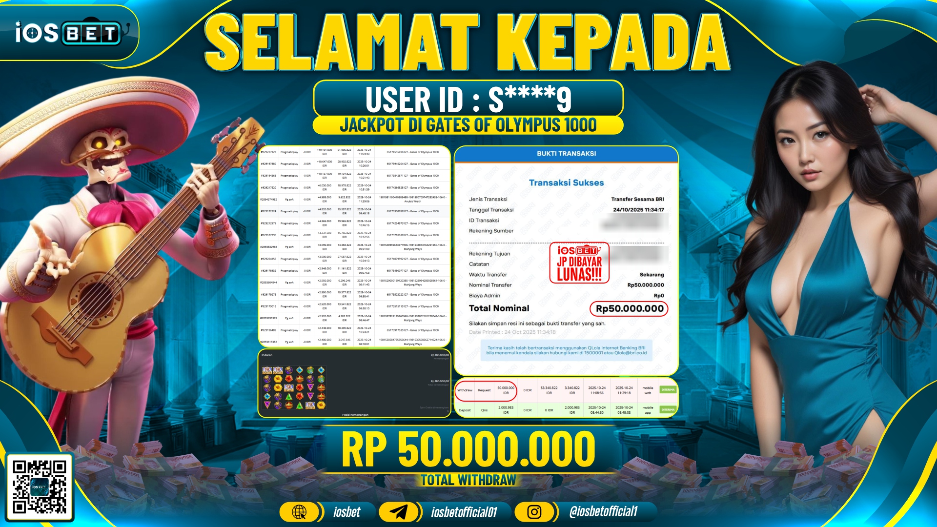 Bukti Pembayaran LUNAS SLOT GAME GACOR  Rp.50.000.000
