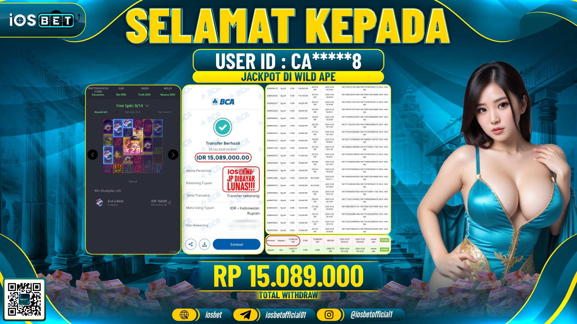 Bukti Pembayaran LUNAS SLOT GAME GACOR  Rp.15.089.000