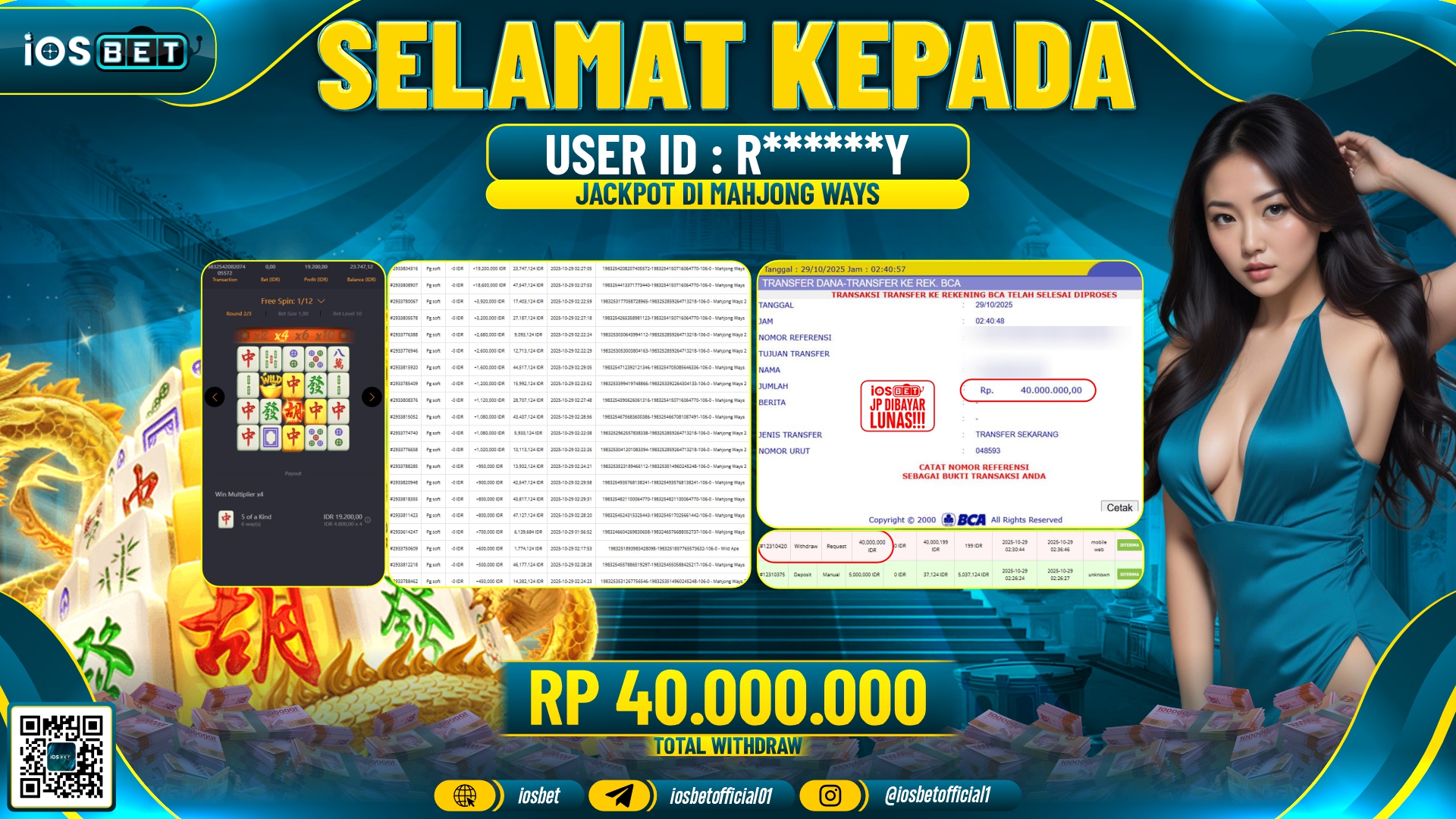 Bukti Pembayaran LUNAS SLOT GAME GACOR  Rp.40.000.000