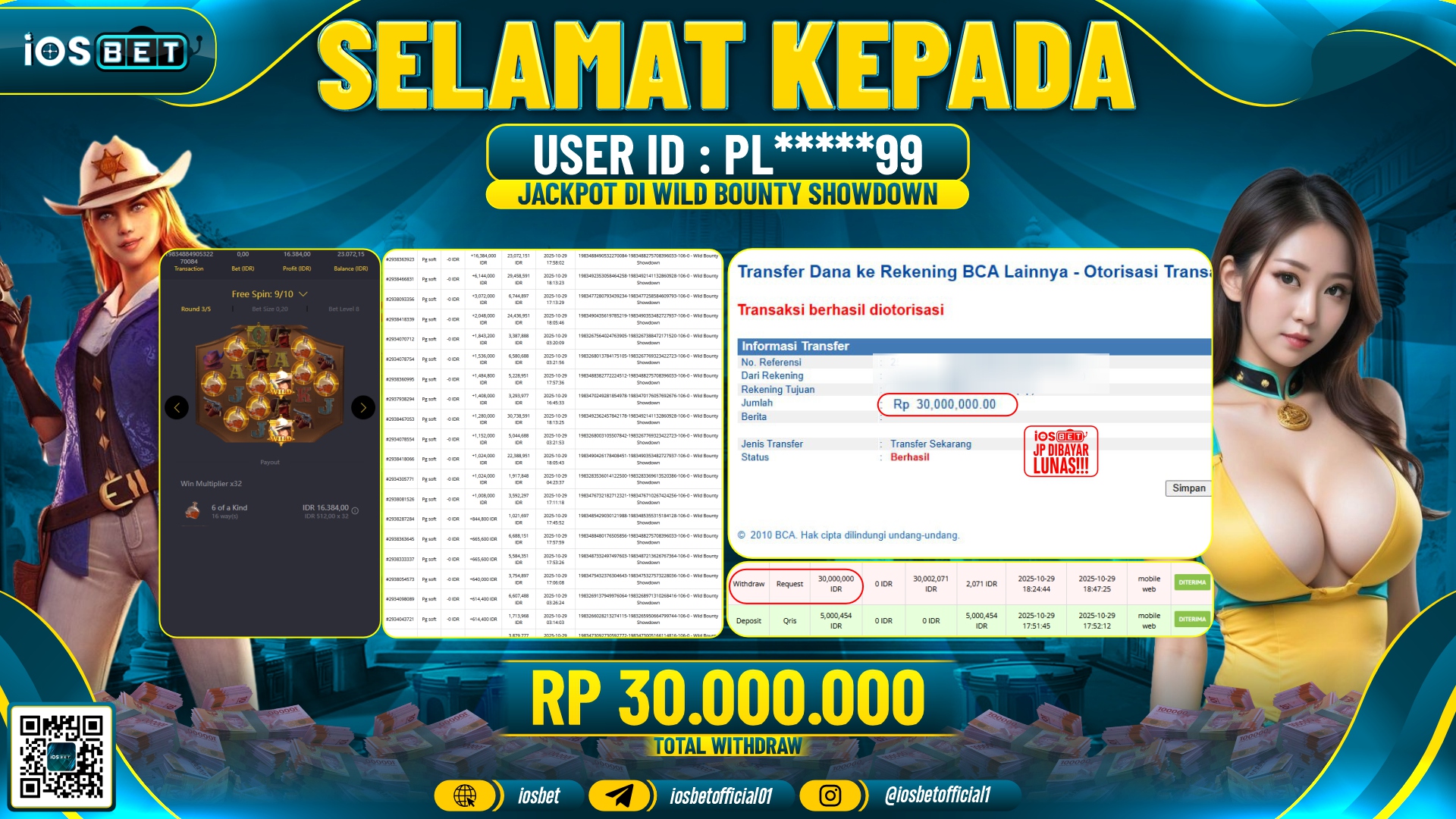 Bukti Pembayaran LUNAS SLOT GAME GACOR  Rp.30.000.000