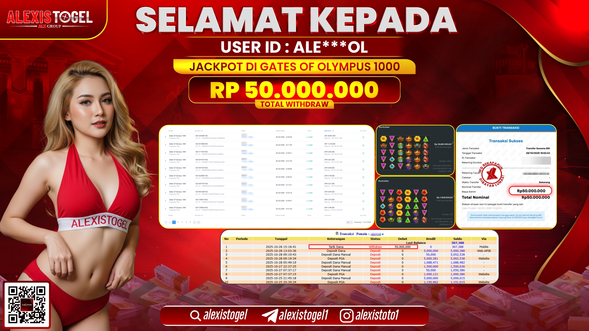 ALEXISTOGEL di SLOT GATES OF OLYMPUS 1000 RP.50.000.000, LUNAS