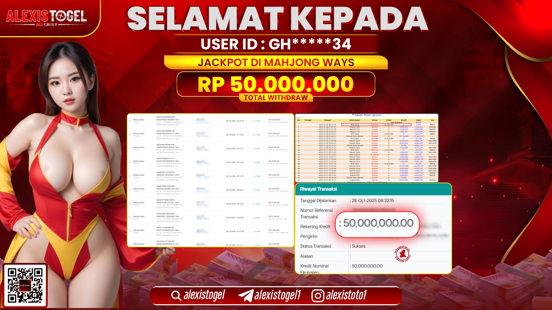 ALEXISTOGEL di SLOT MAHJONG WAYS RP.50.000.000, LUNAS