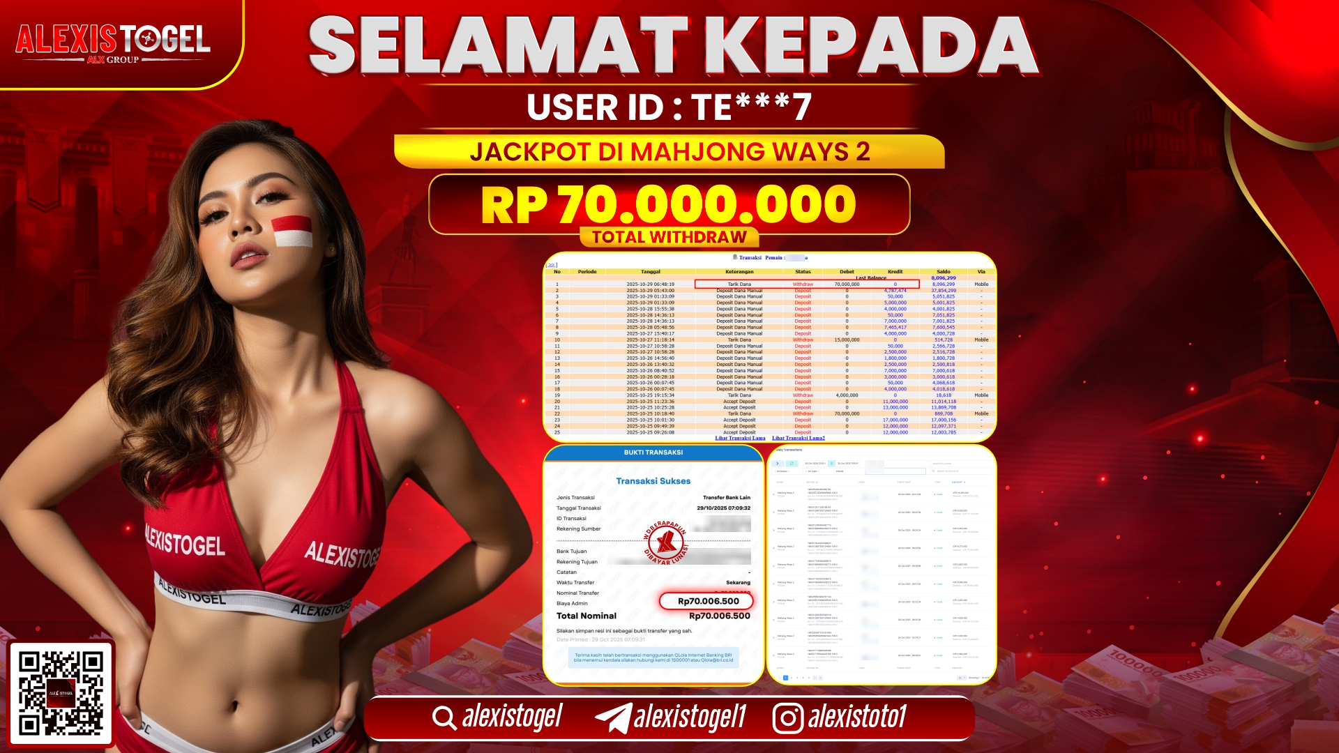 ALEXISTOGEL di SLOT MAHJONG WAYS 2 RP.70.000.000, LUNAS