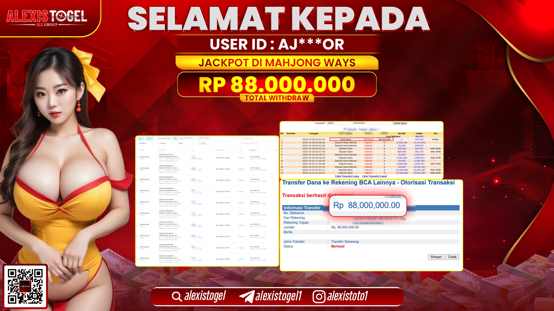 ALEXISTOGEL di SLOT MAHJONG WAYS RP.88.000.000, LUNAS